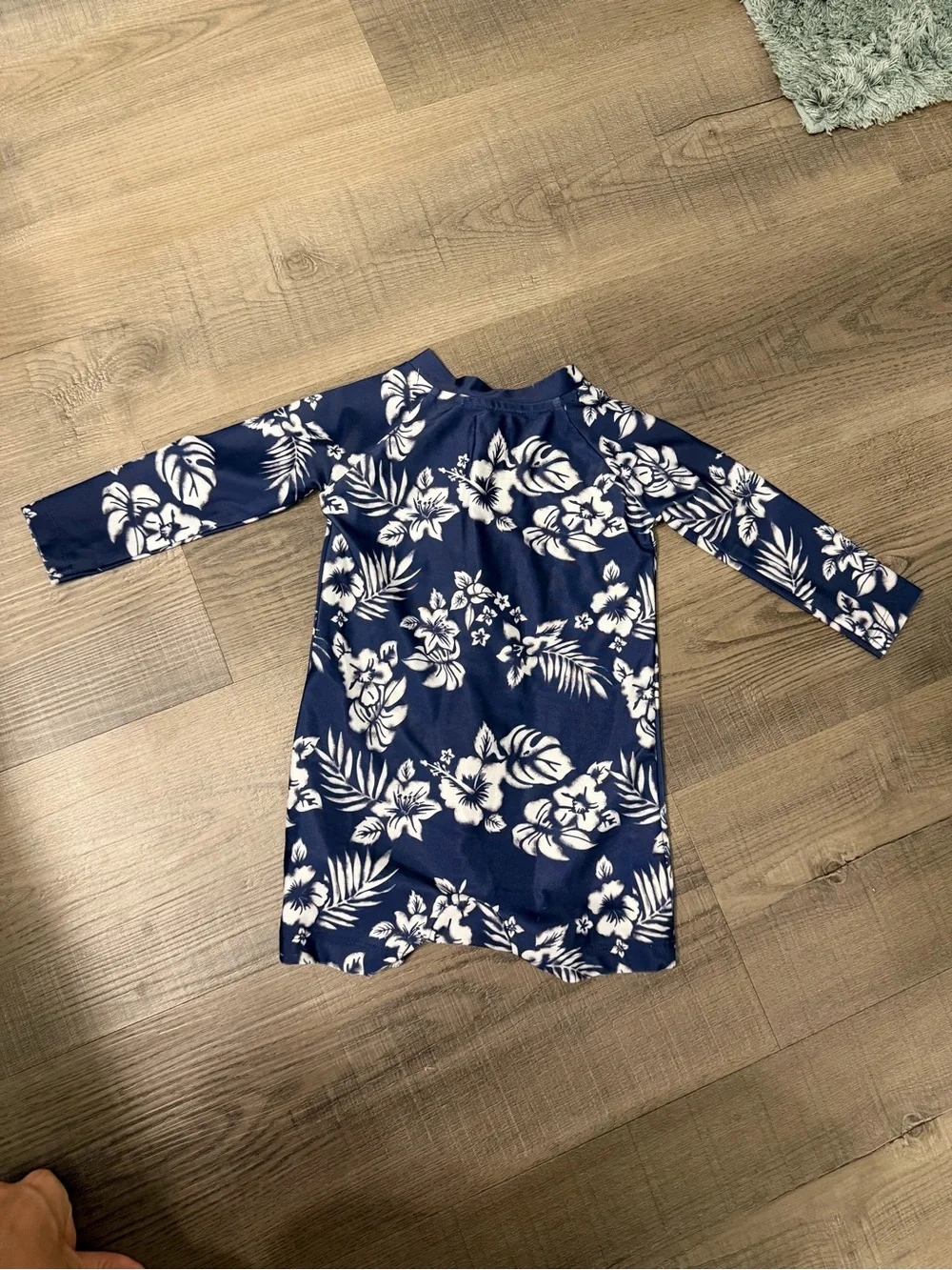 Baby Hurley Navy Blue Floral Rash Guard Swimsuit